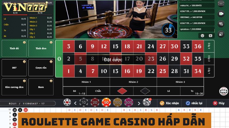 Bàn cược Roulette hấp dẫn tại sảnh live casino 